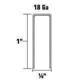 1in Staples 18 Gauge Narrow Crown Finish 1000qty 21103SHPT