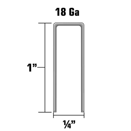 1in Staples 18 Gauge Narrow Crown Finish 1000qty 21103SHPT