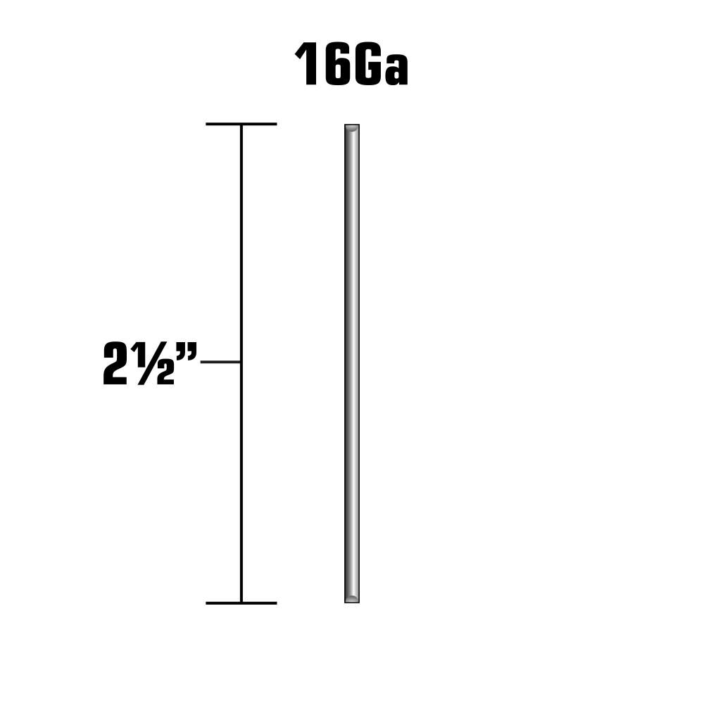 2 1/2in 16 Gauge Straight Finish Nails 1000qty 44206SHPT