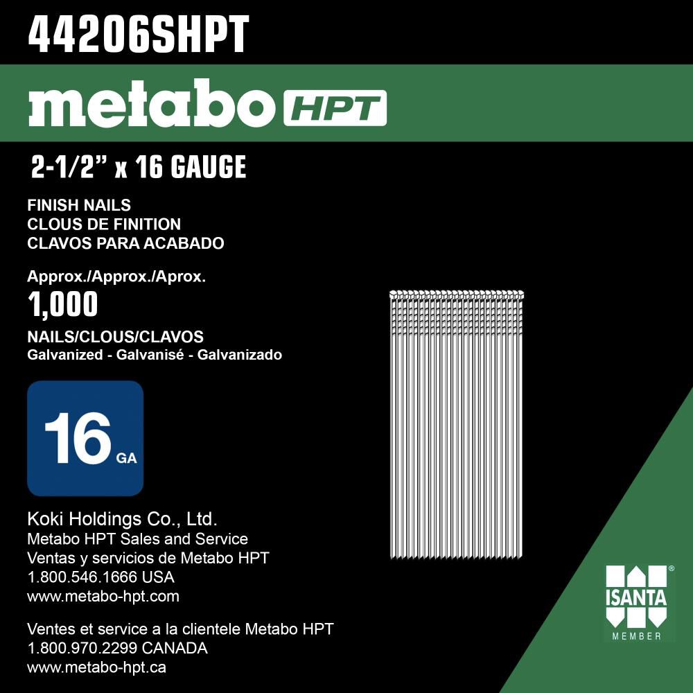 2 1/2in 16 Gauge Straight Finish Nails 1000qty 44206SHPT