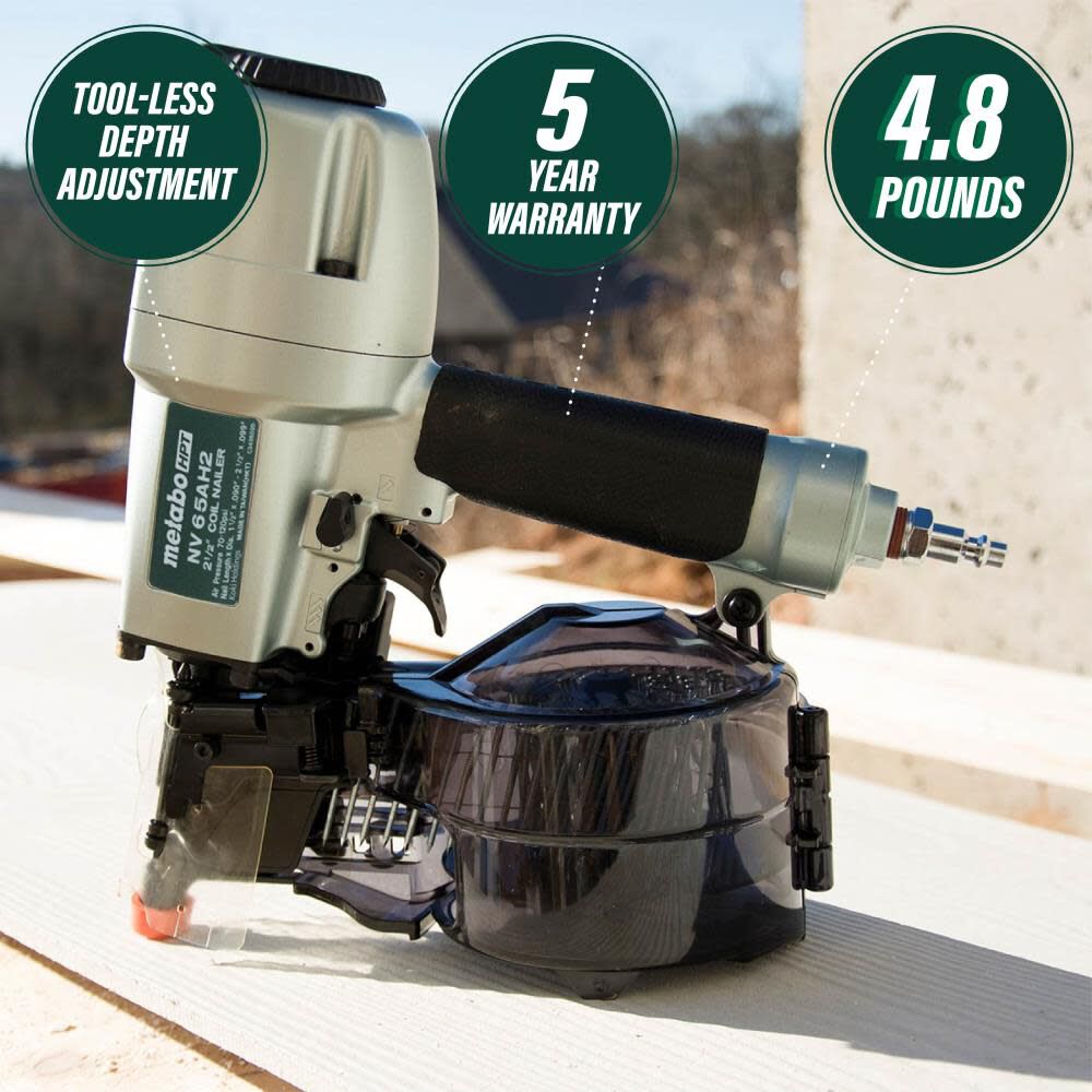 2.5-in 15-Degree Pneumatic Siding Nailer NV65AH2M