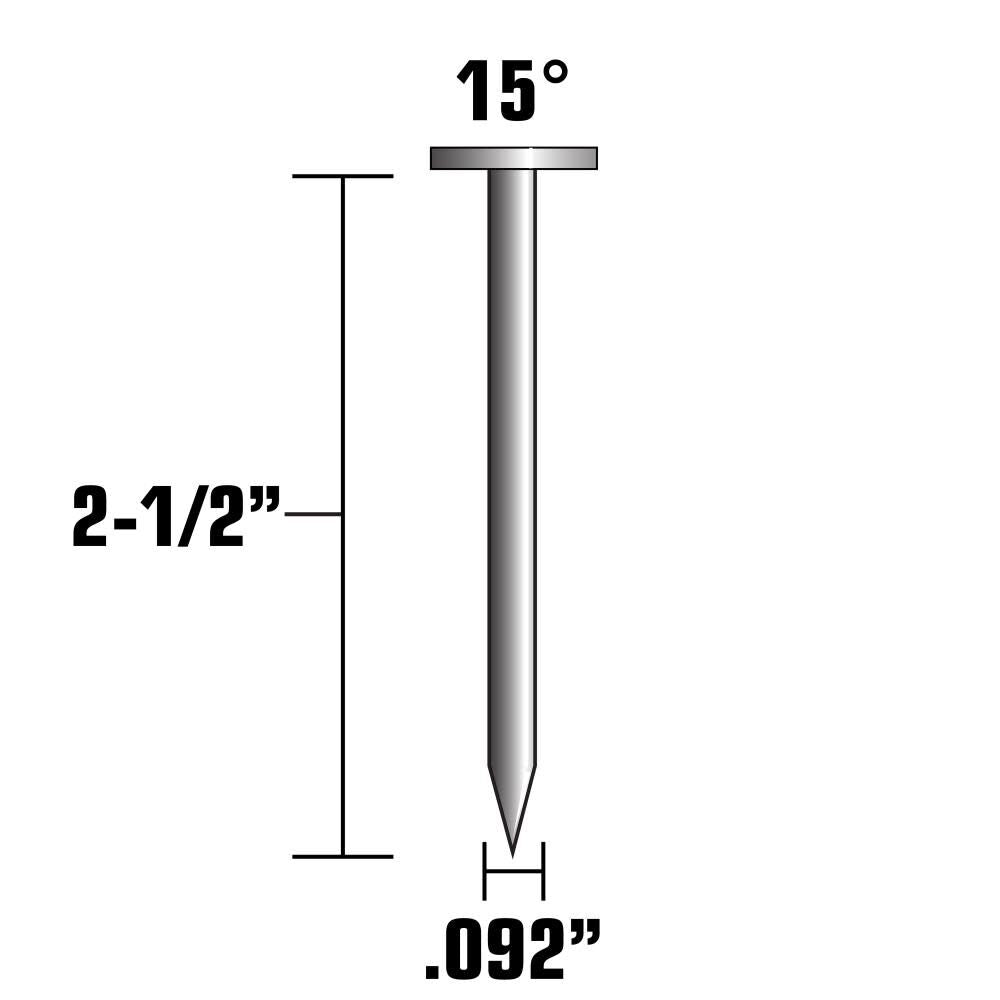 2 1/2in Electro Galvanized Wire Coil Siding Nails 3600qty 13340HPT