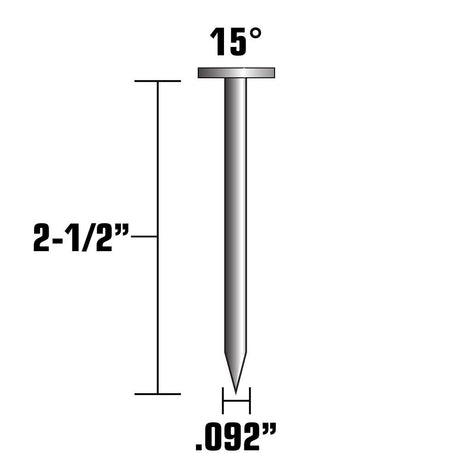 2 1/2in Electro Galvanized Wire Coil Siding Nails 3600qty 13340HPT