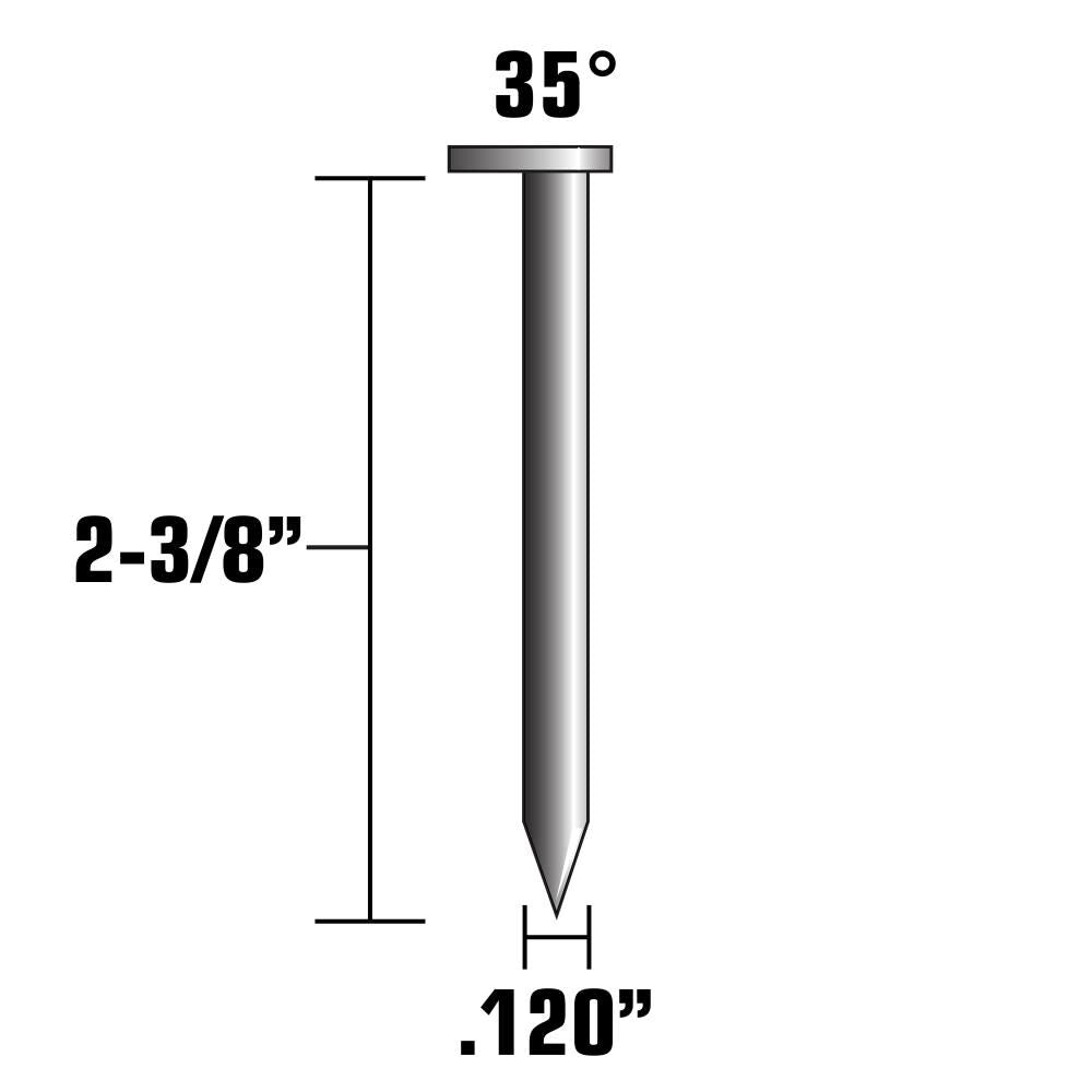 2-3/8 In. x.120 Ring Bright Basic Clipped Head Fastener 15101HPT