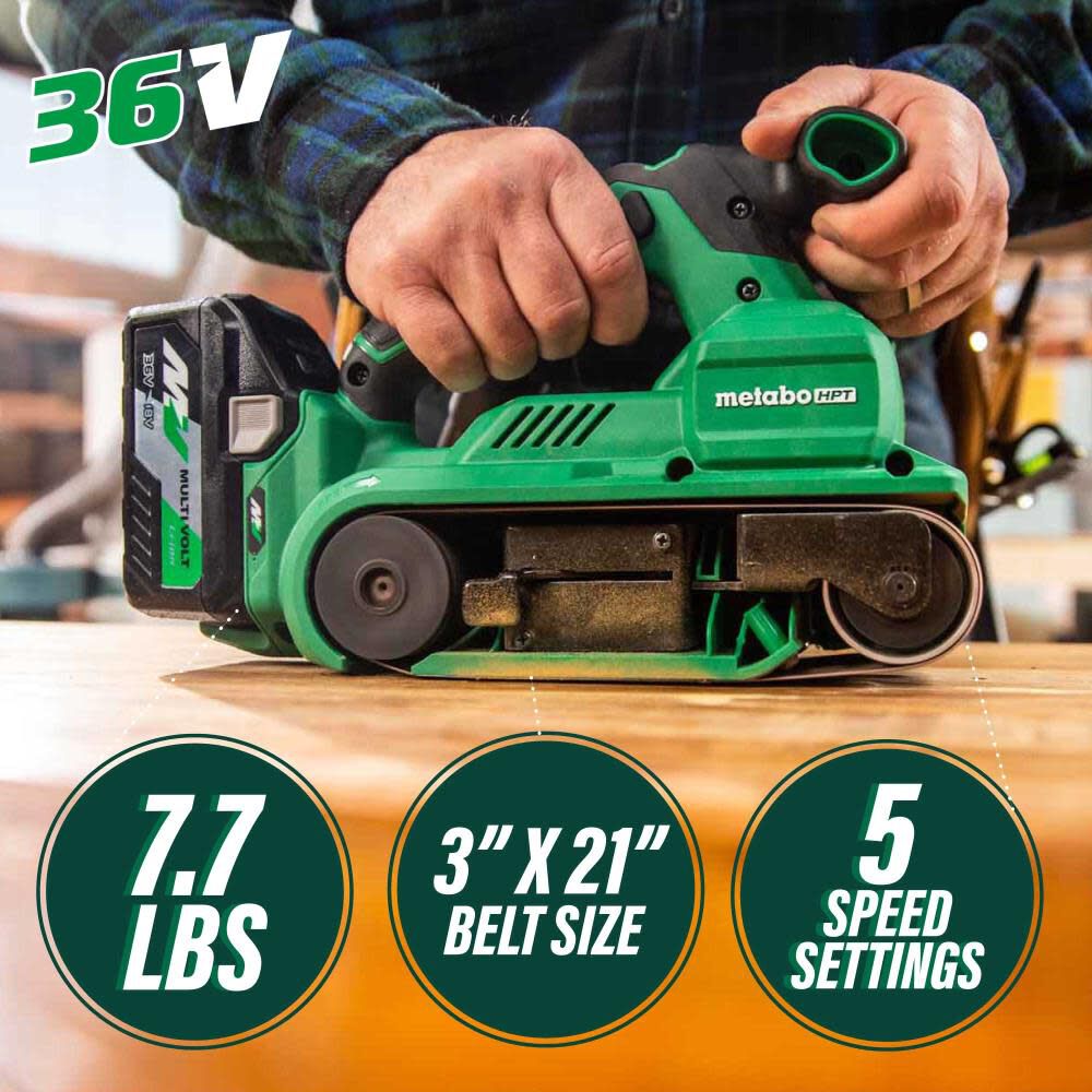 36V MultiVolt Cordless Brushless 3 Inch x 21 Inch Belt Sander (Bare Tool) SB3608DAQ4M