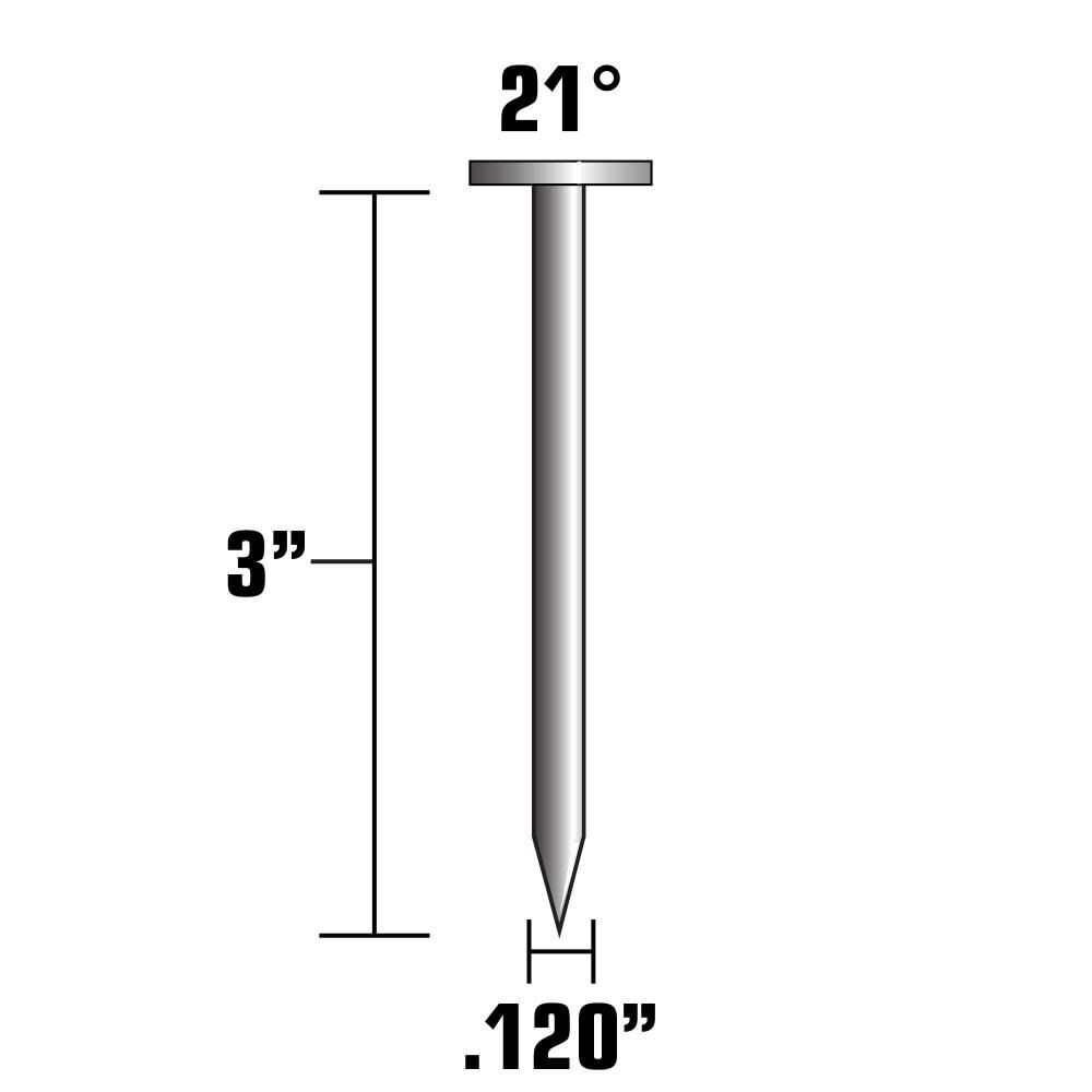 3in Smooth Bright Basic Plastic Strip Nails 4000qty 10105HPT