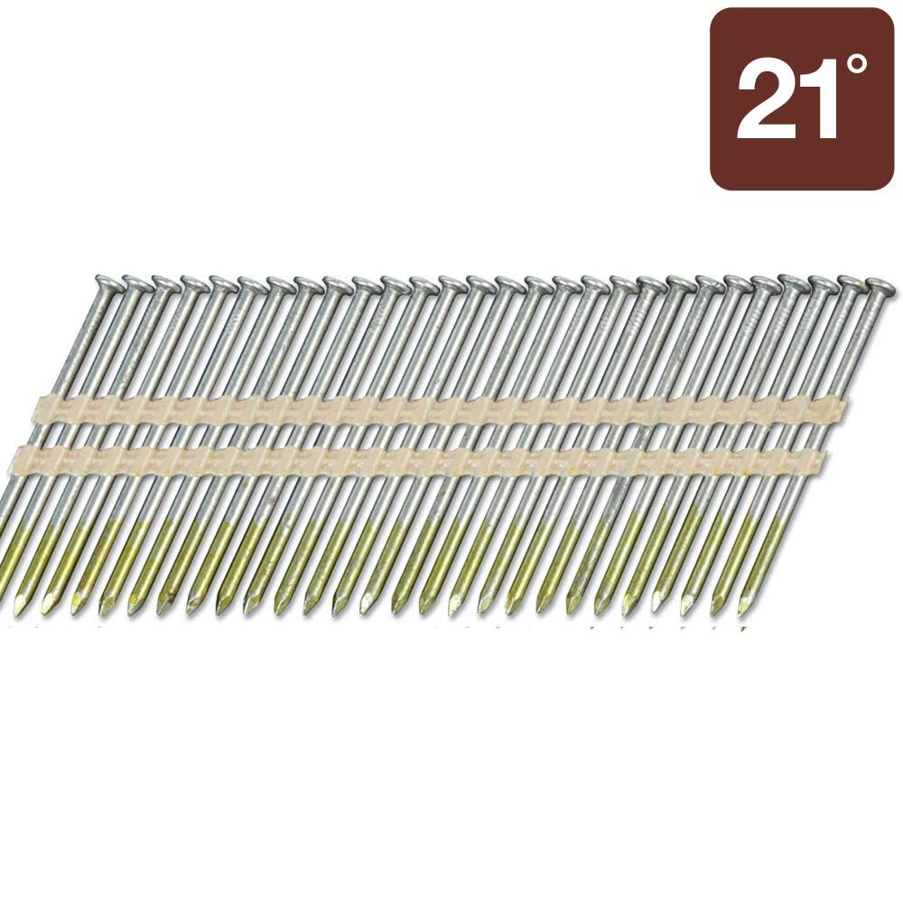 3in x .131 Brite Smooth Full Round Head Basic Plastic Strip Framing Nails 4000 Nails 10110HPT