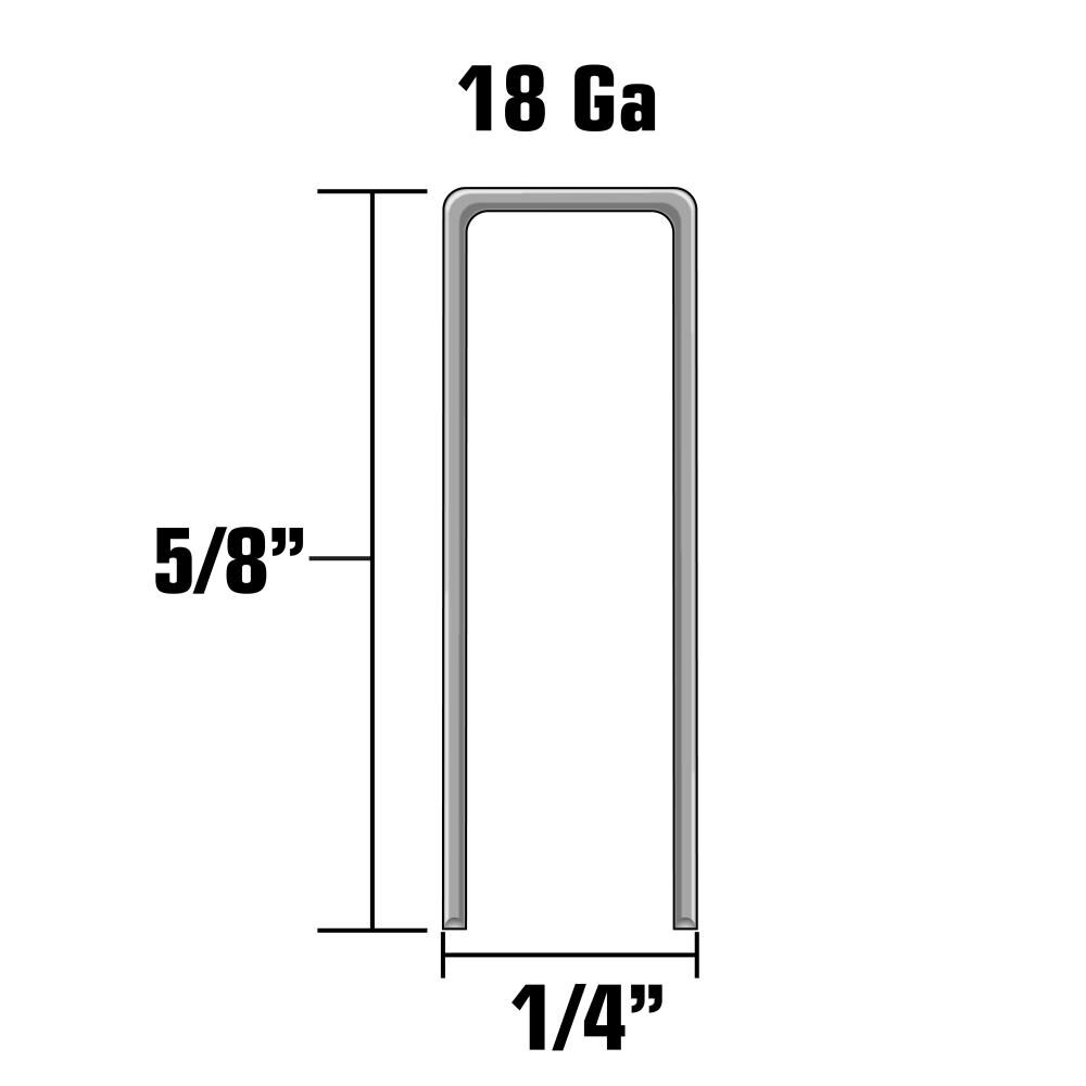 Crown Staples 1/4in x 5/8in 18 Gauge Electro Galvanize 5000qty 11100SHPT