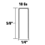 Crown Staples 1/4in x 5/8in 18 Gauge Electro Galvanize 5000qty 11100SHPT