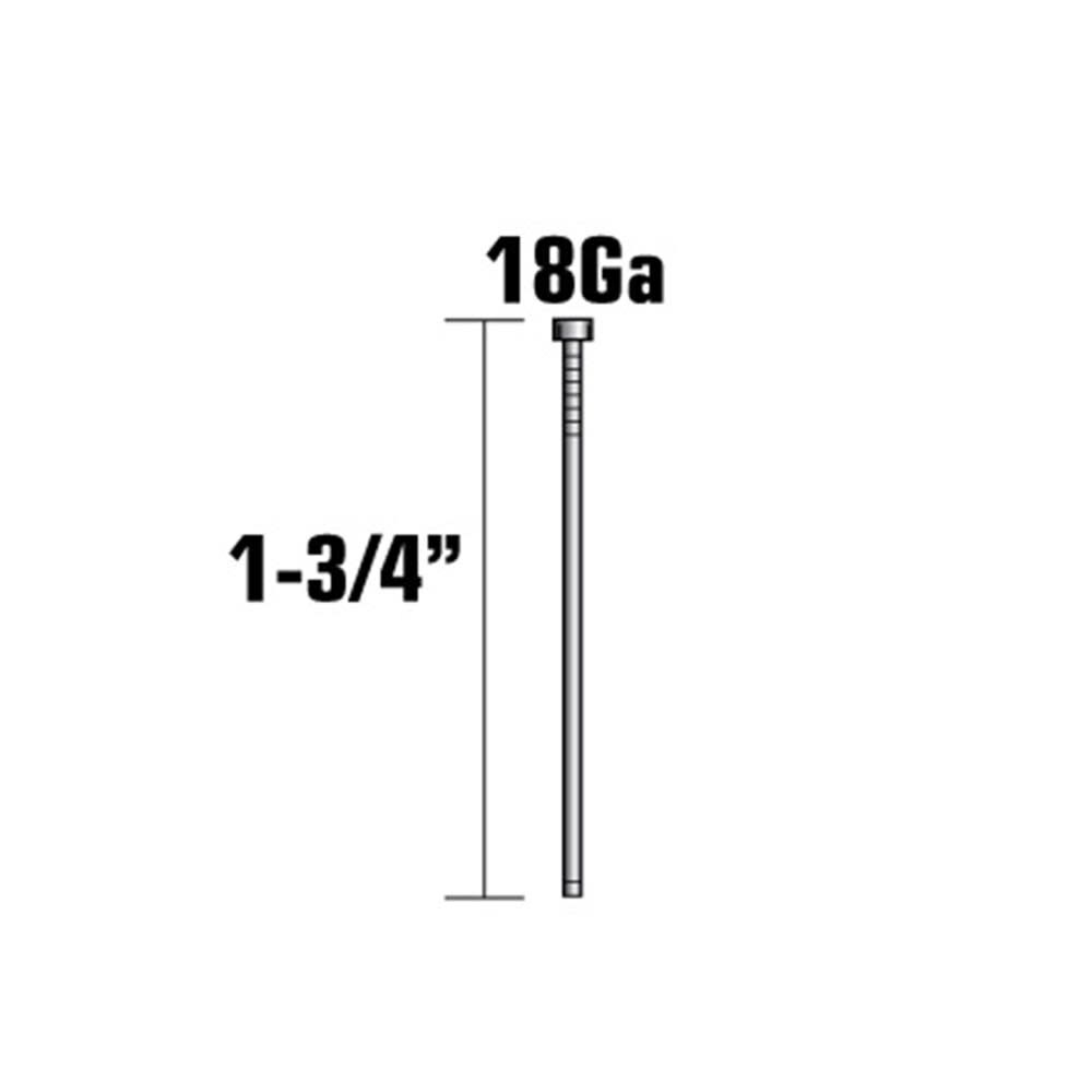 Finish Nails 1 3/4in 18 Gauge Brad 1000pc 14105SHPT