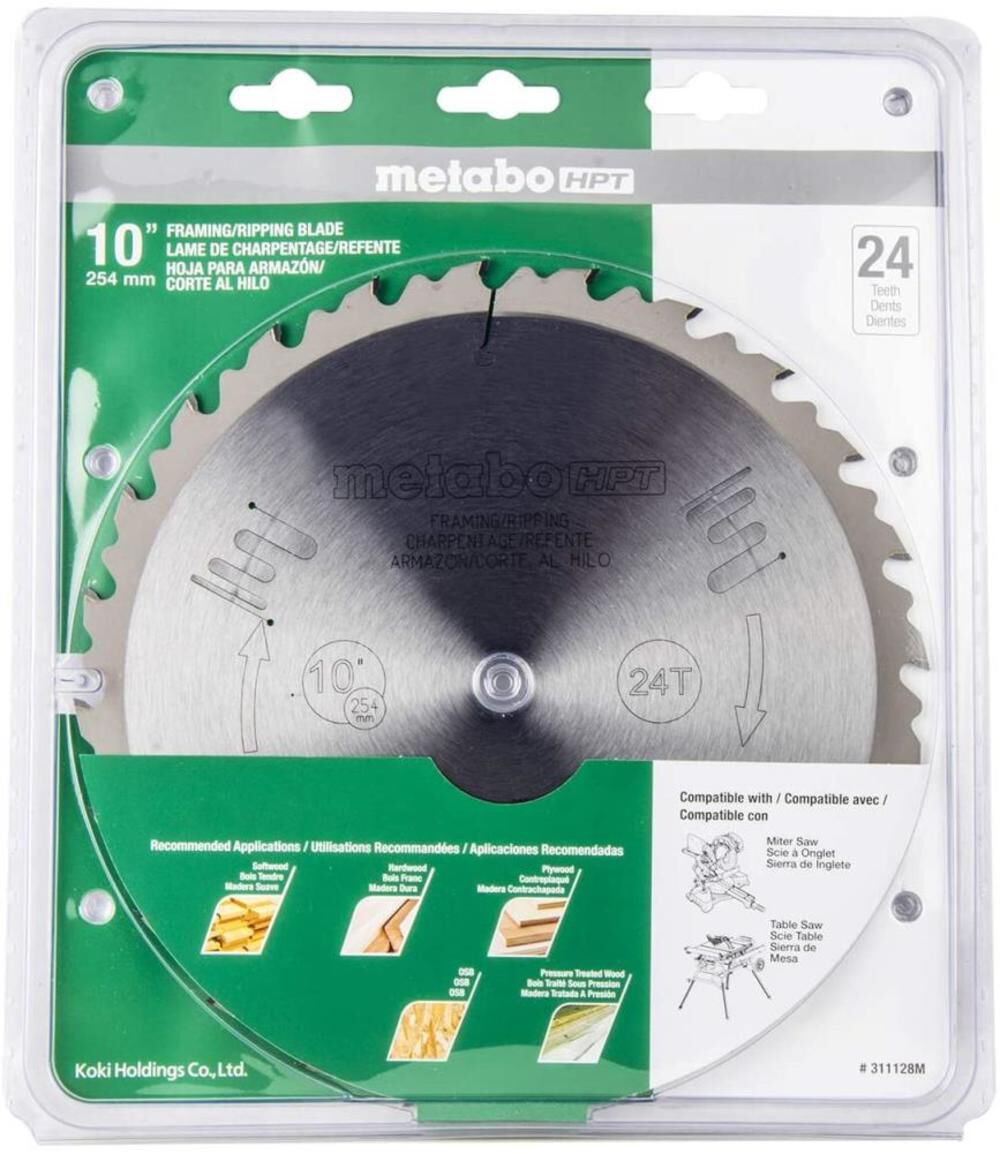 Miter/Table Saw Blade 10in 24T Tungsten Carbide Tipped 311128M