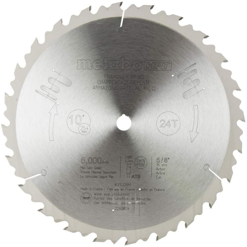 Miter/Table Saw Blade 10in 24T Tungsten Carbide Tipped 311128M