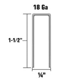 Narrow Crown Finish Staples 1 1/2in x 1/4in 18 Gauge 5000pc 11107SHPT