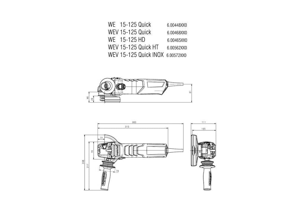 WEV 15-125 Angle Grinder 5in 600562420