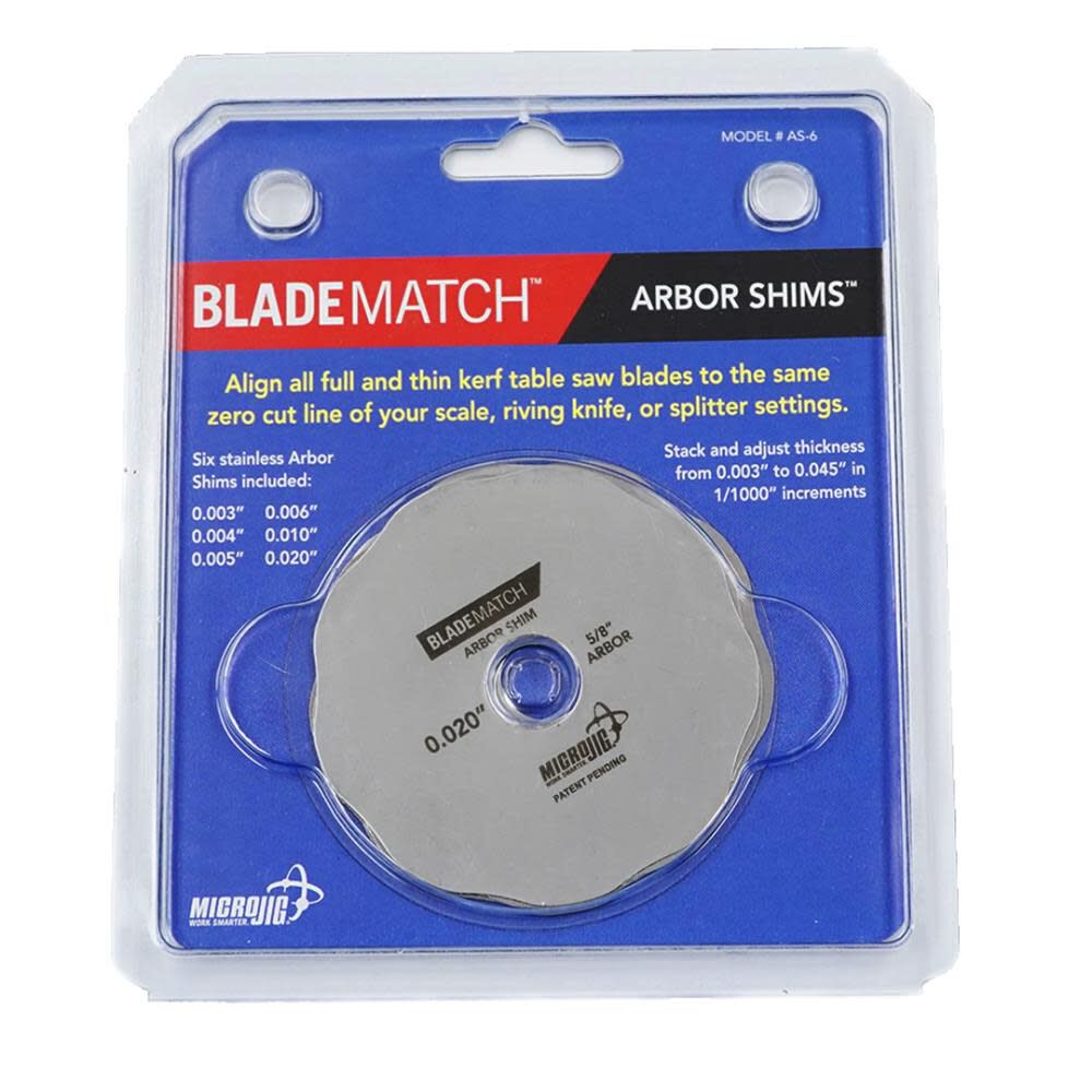 Blade Match Arbor Shims 6pk AS-6