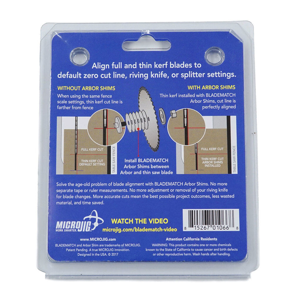 Blade Match Arbor Shims 6pk AS-6