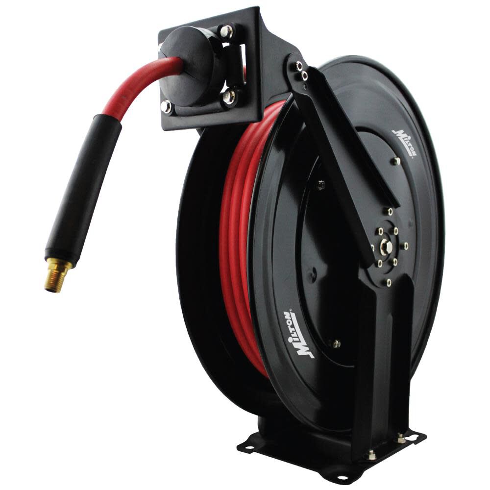 2760-50D - Steel Dual Arm Auto-Retractable Air Hose Reel 3/8in x 50 ft. Rubber Hose - 300 Max PSI 2760-50D