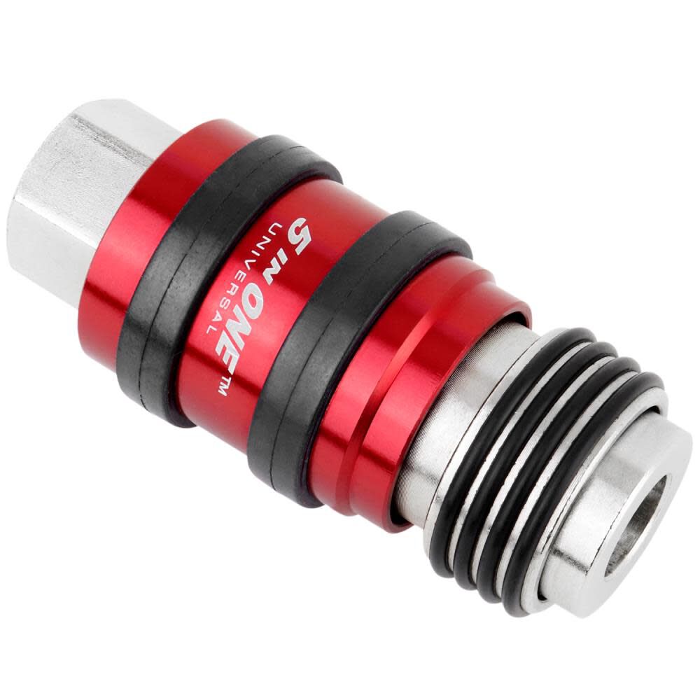 5 In ONE S-1750 Universal Safety Exhaust Quick-Connect Industrial Coupler 1/4in FNPT S-1750