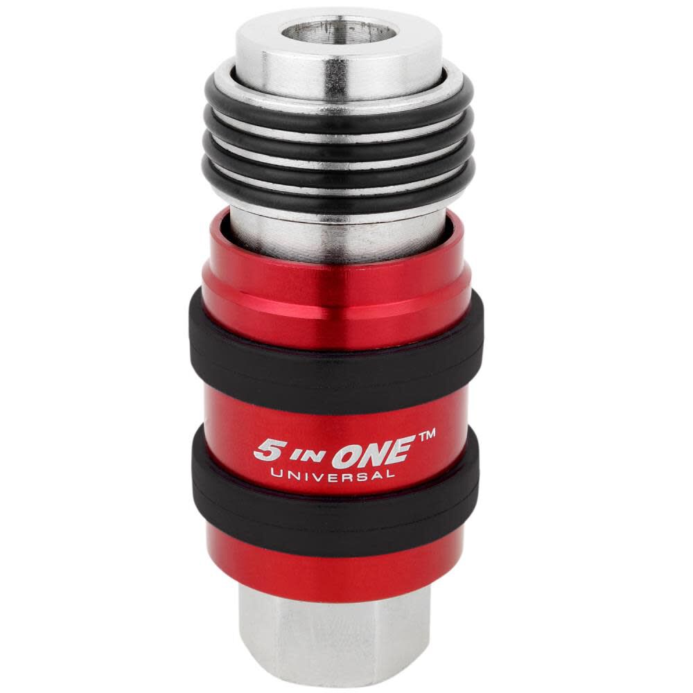 5 In ONE S-1750 Universal Safety Exhaust Quick-Connect Industrial Coupler 1/4in FNPT S-1750