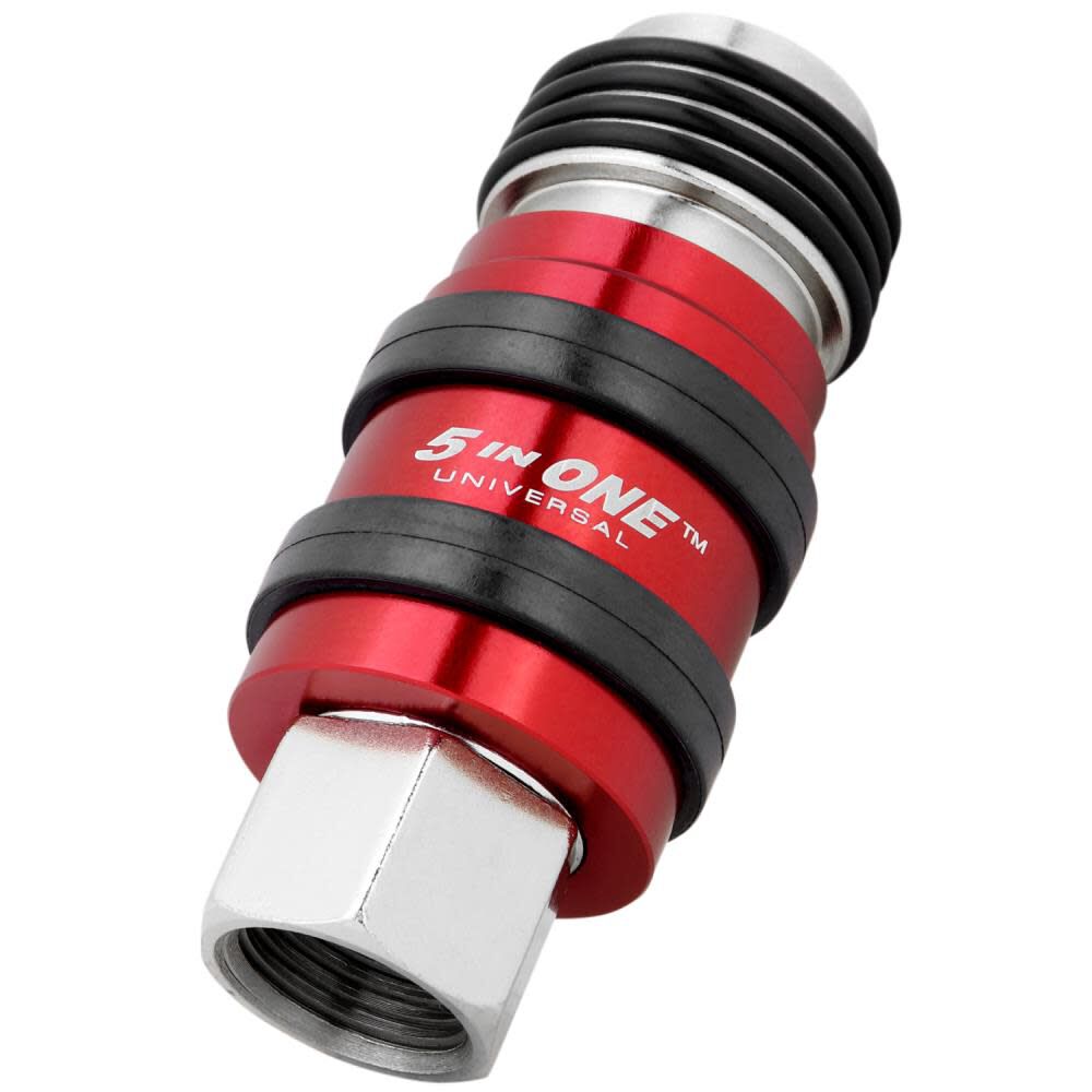 5 In ONE S-1752 Universal Safety Exhaust Quick-Connect Industrial Coupler 1/4in Body 3/8in FNPT S-1752