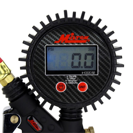 573D Pro Digital Pistol Grip Inflator Gauge - 36in Hose and Ball Chuck with Clip - 255 PSI 573D