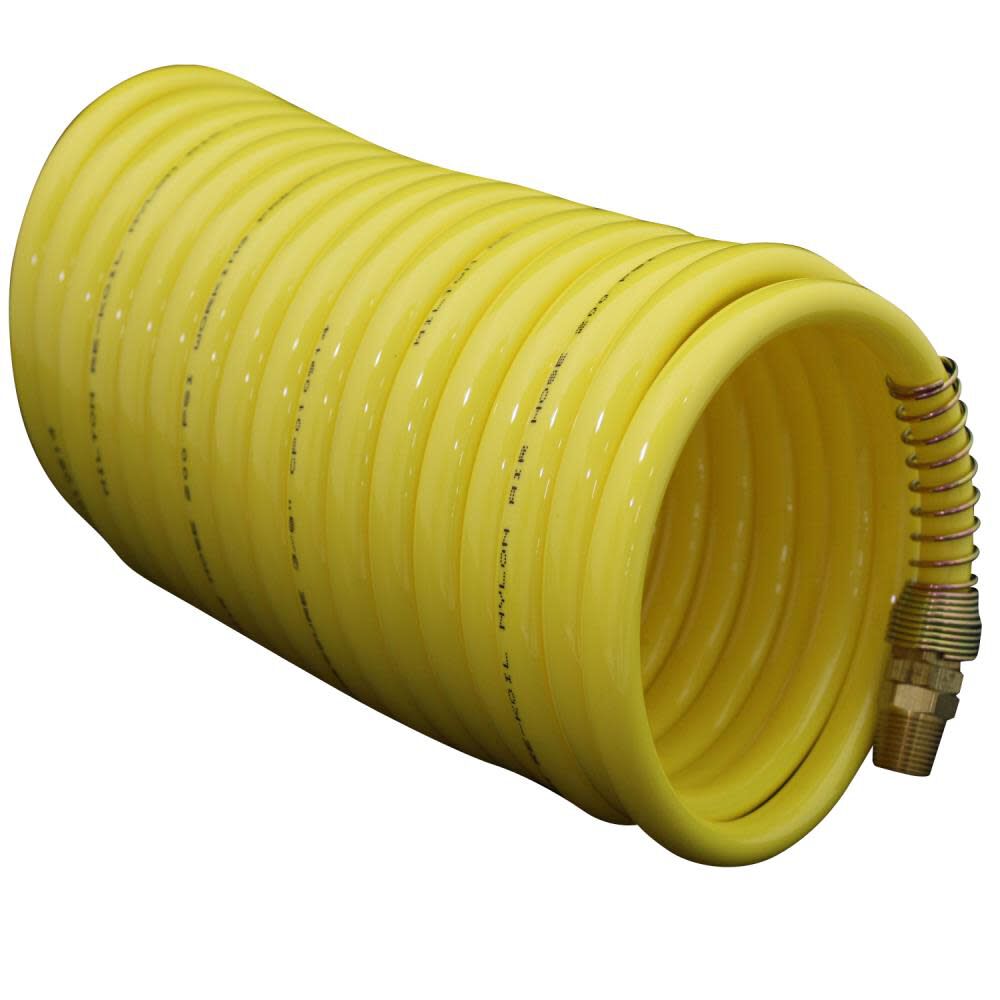 Coiled Nylon Air Hose 25 Ft. 3/8 In. ID 1674