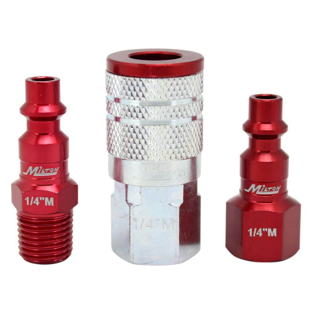 Color Fit Coupler & Plug Kit (3 Piece) M-Style 1/4in NPT Red S-303MKIT