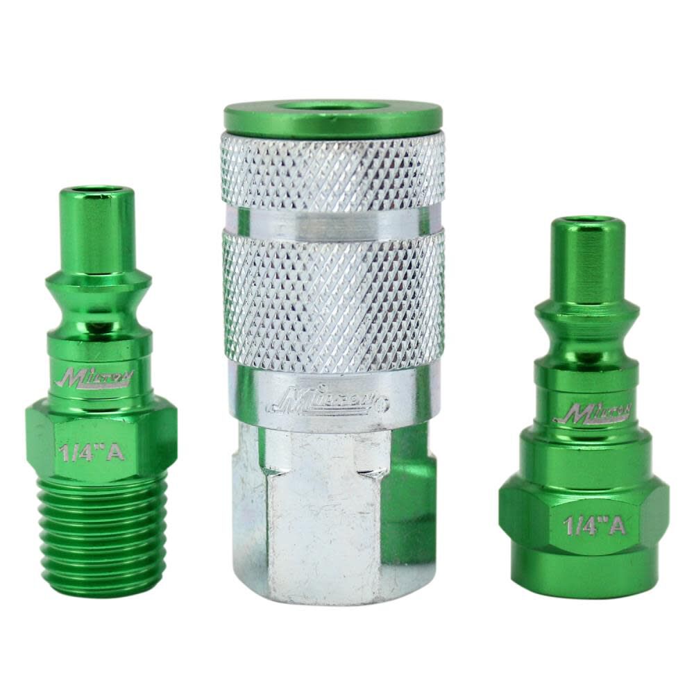 ColorFit S-303AKIT Coupler & Plug Kit- (A-Style Green) - 1/4in NPT (3-Piece) S-303AKIT