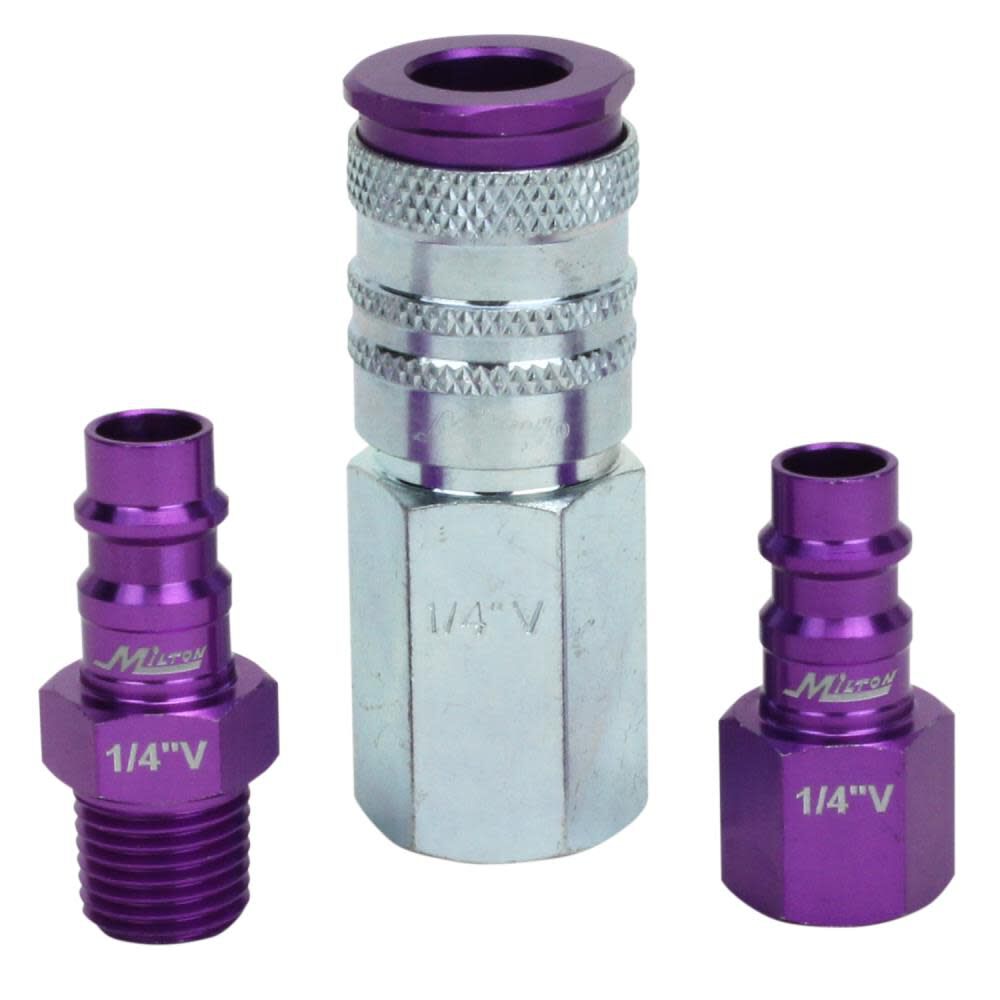 ColorFit S-303VKIT HIGHFLOWPRO Coupler & Plug Kit - (V-Style Purple) - 1/4in NPT (3-Piece) S-303VKIT