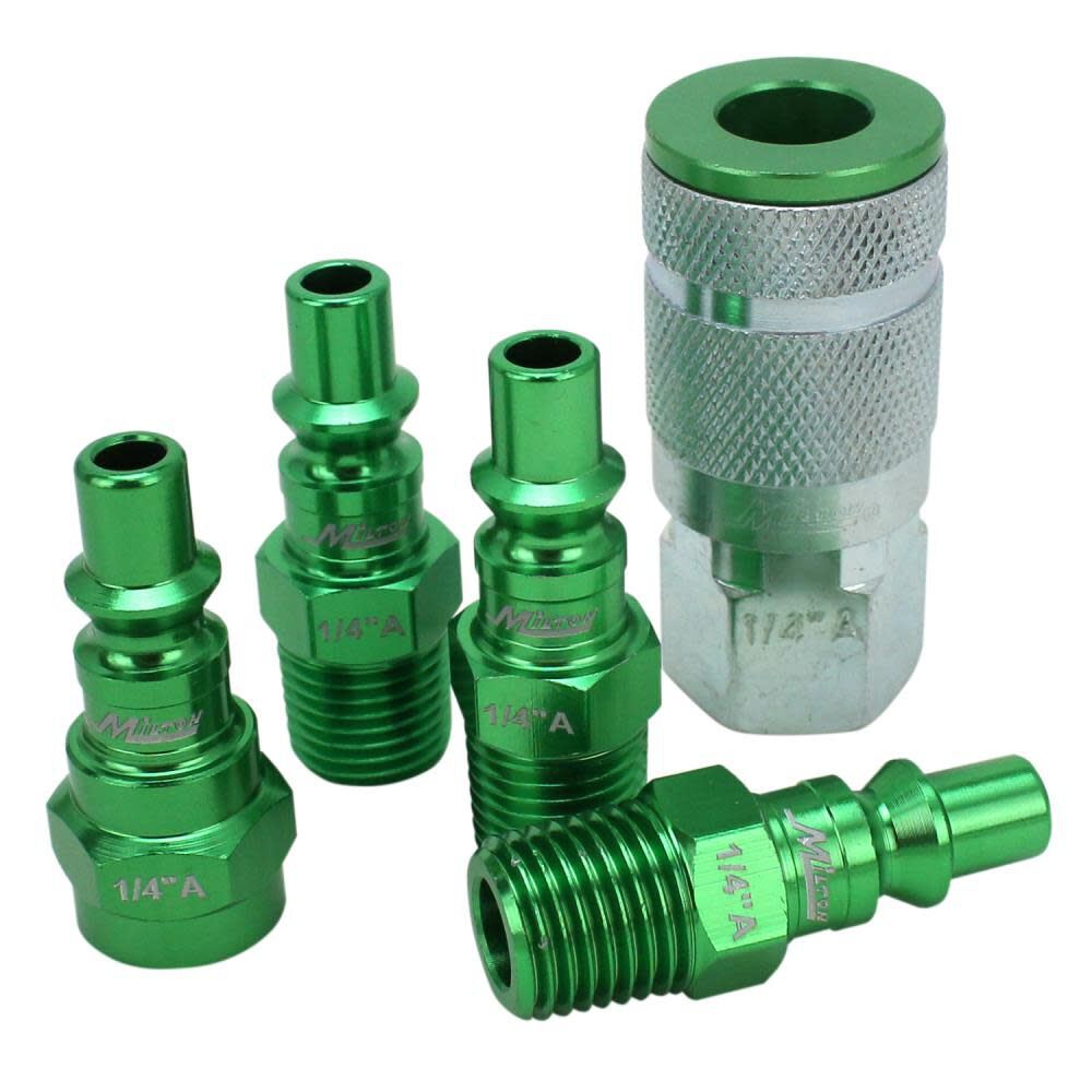 ColorFit S-305AKIT Coupler & Plug Kit - (A-Style Green) - 1/4in NPT (5-Piece) S-305AKIT