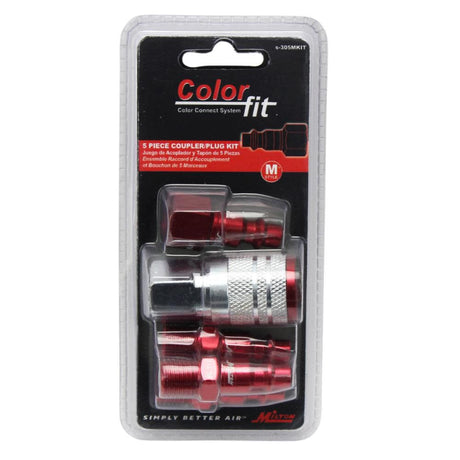 ColorFit S-305MKIT Coupler & Plug Kit - (M-Style Red) - 1/4in NPT (5-Piece) S-305MKIT