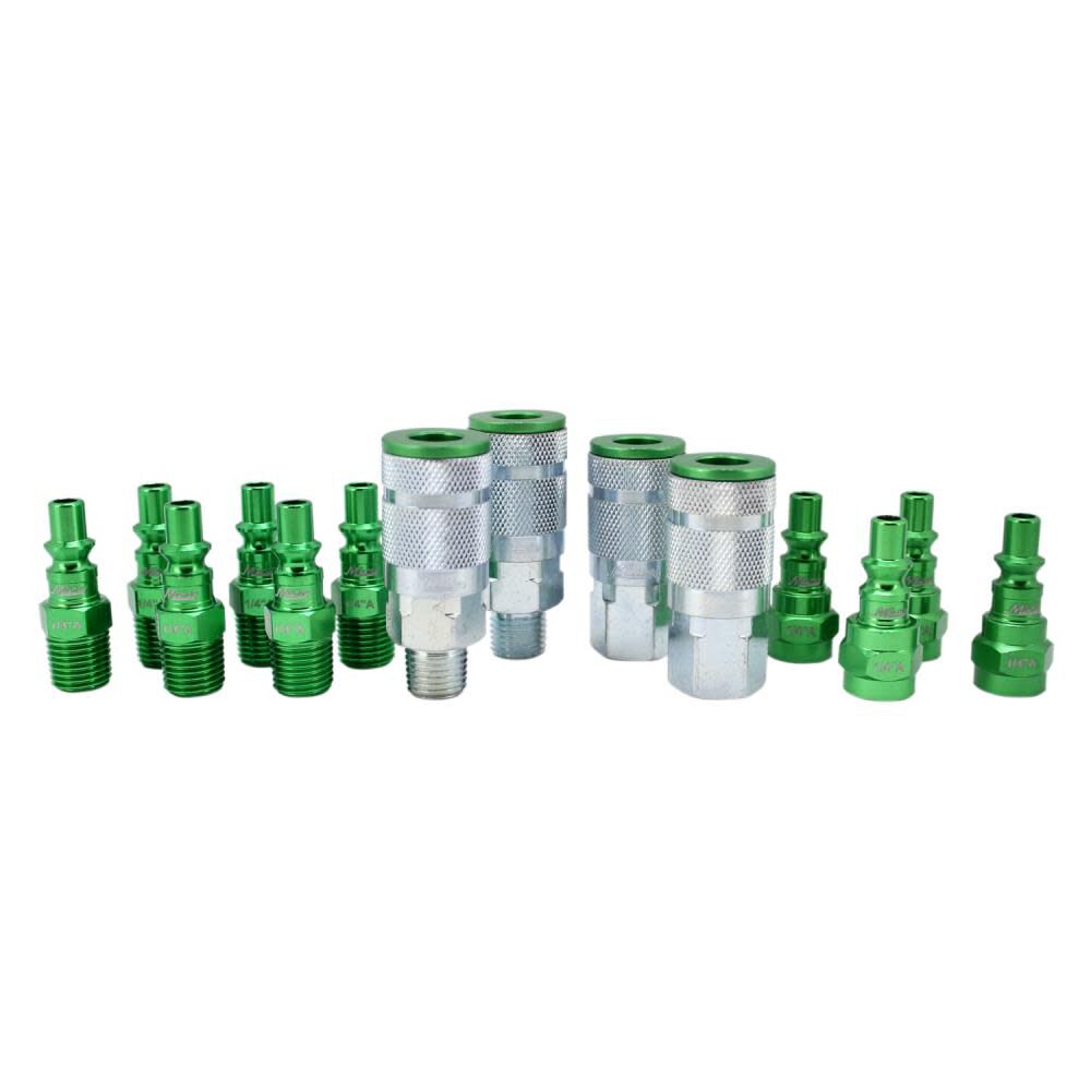 ColorFit S-314AKIT Coupler & Plug Kit - (A-Style Green) - 1/4in NPT (14-Piece) S-314AKIT