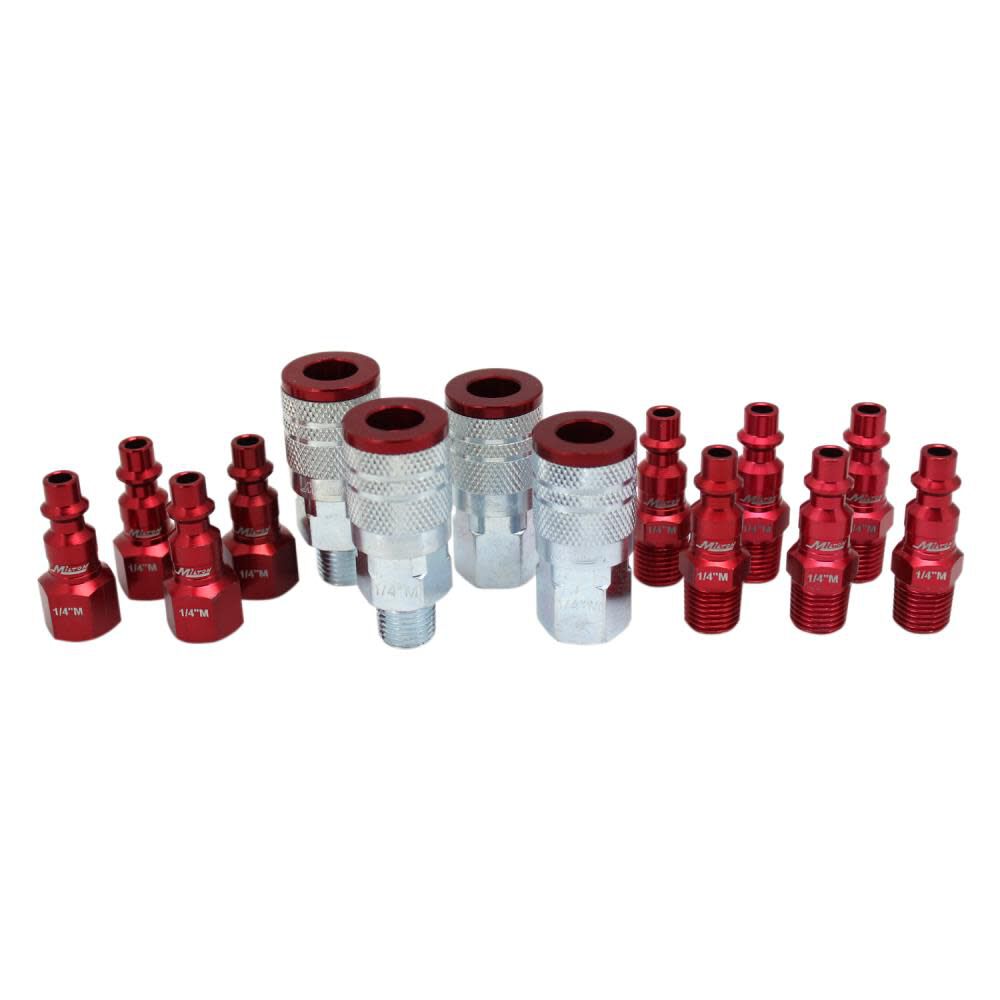 ColorFit S-314MKIT Coupler & Plug Kit - (M-Style Red) - 1/4in NPT (14-Piece) S-314MKIT