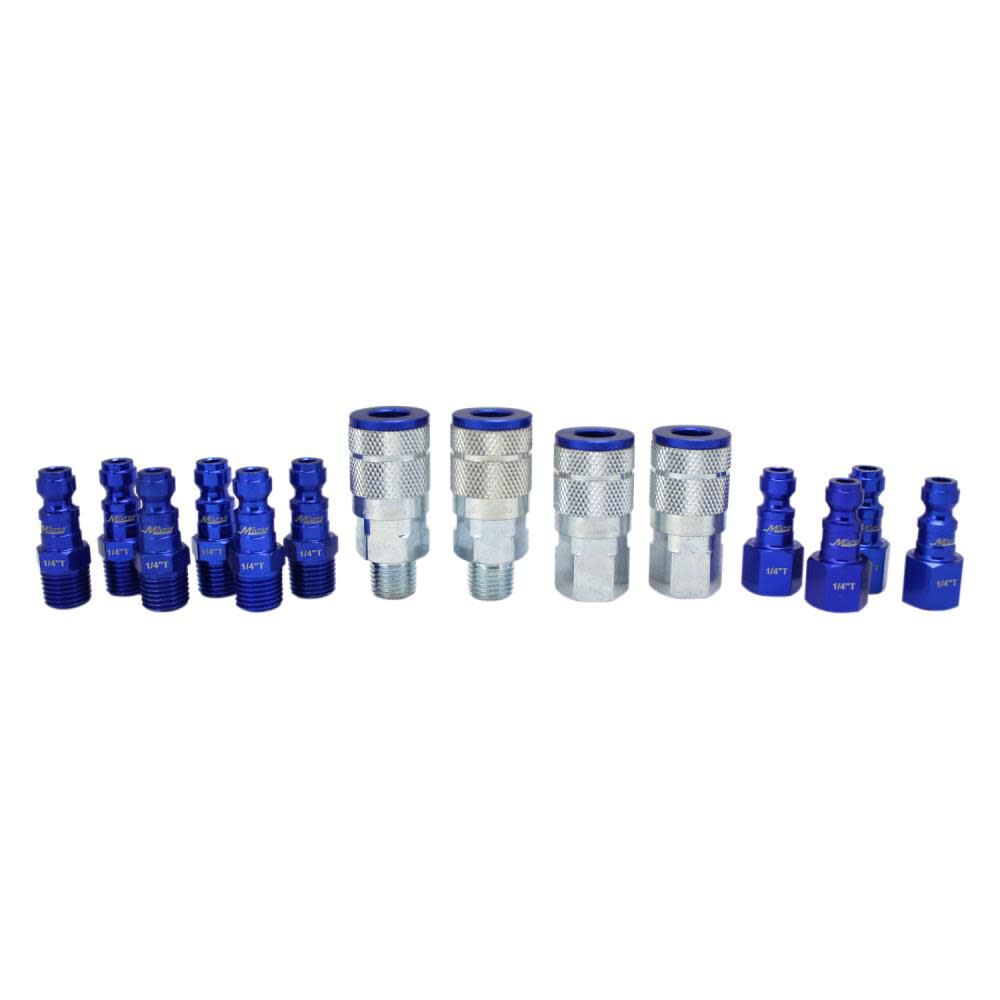 ColorFit S-314TKIT Coupler & Plug Kit - (T-Style Blue) - 1/4in NPT (14-Piece) S-314TKIT