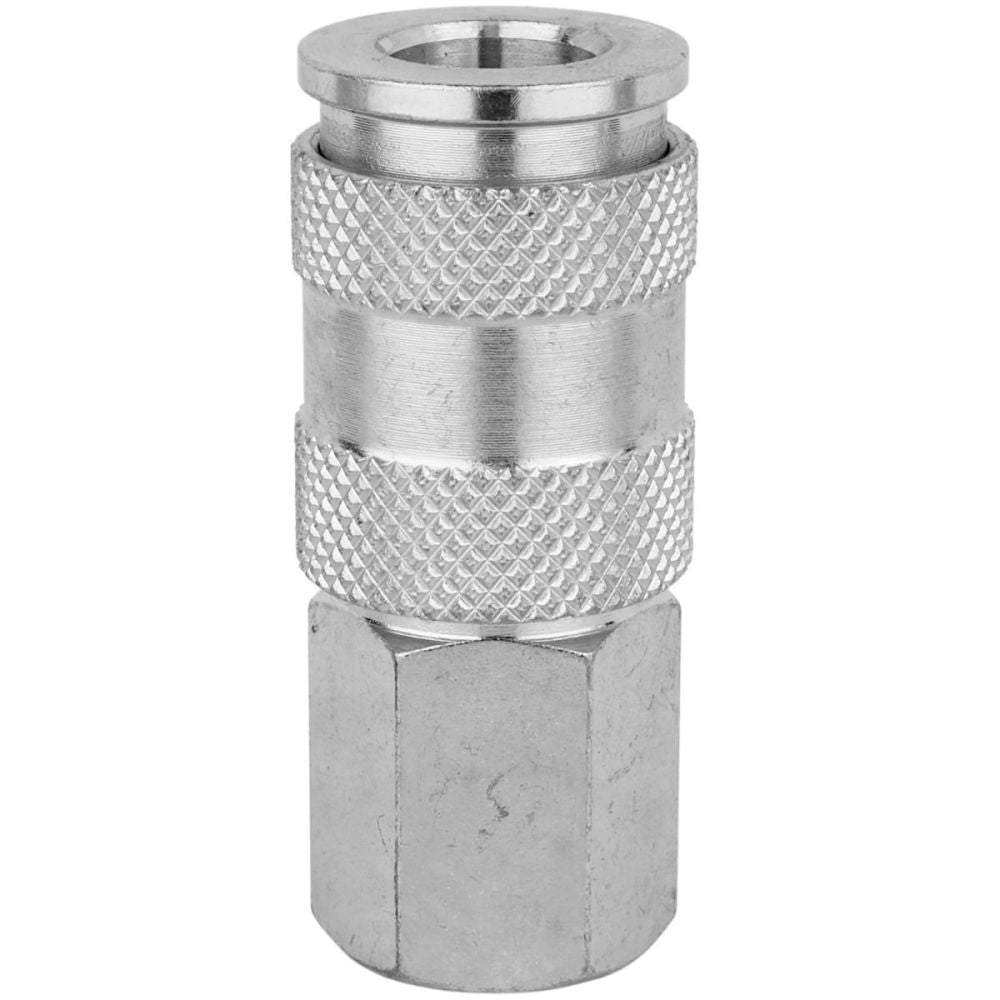 Quick-Connect Steel Coupler 1/4in FNPT High Flow (V-Style) 764ST