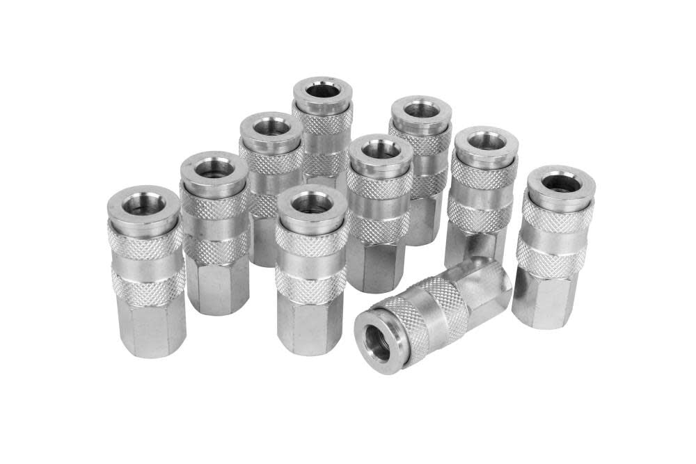 Quick-Connect Steel Coupler 3/8in FNPT High Flow (V-Style) 766ST