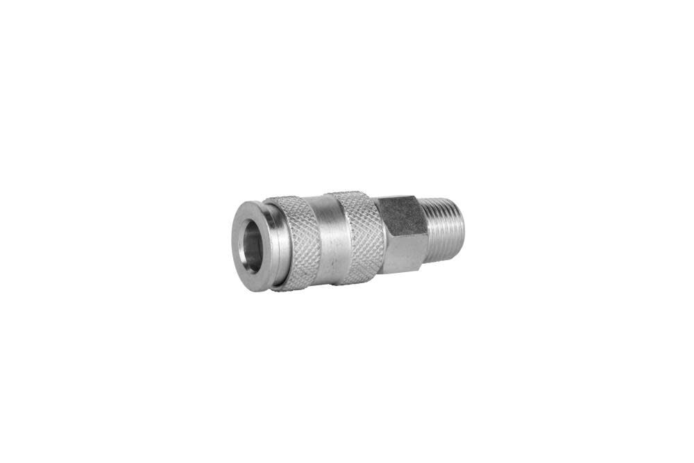 Quick-Connect Steel Coupler 3/8in MNPT High Flow (V-Style) 767ST