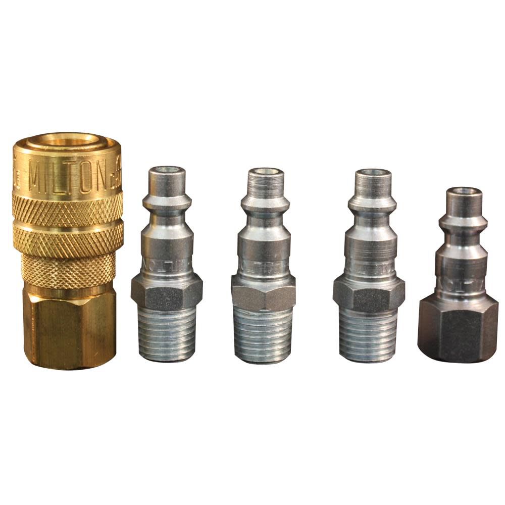 (S-211) 1/4in NPT M-Style Coupler and Plug Kit (5-Piece) S-211