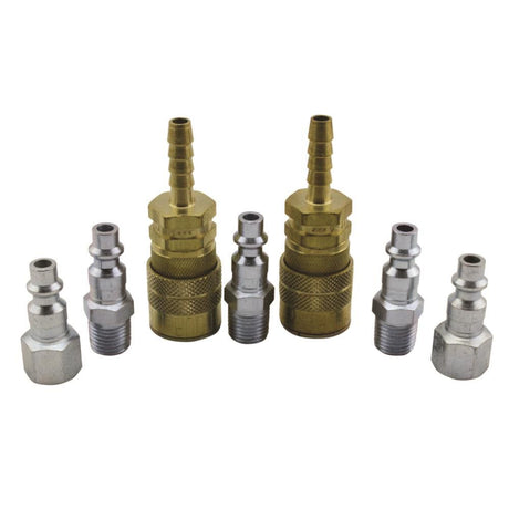 (S-212) 1/4in NPT M-Style Coupler and Plug Kit (7-Piece) S-212