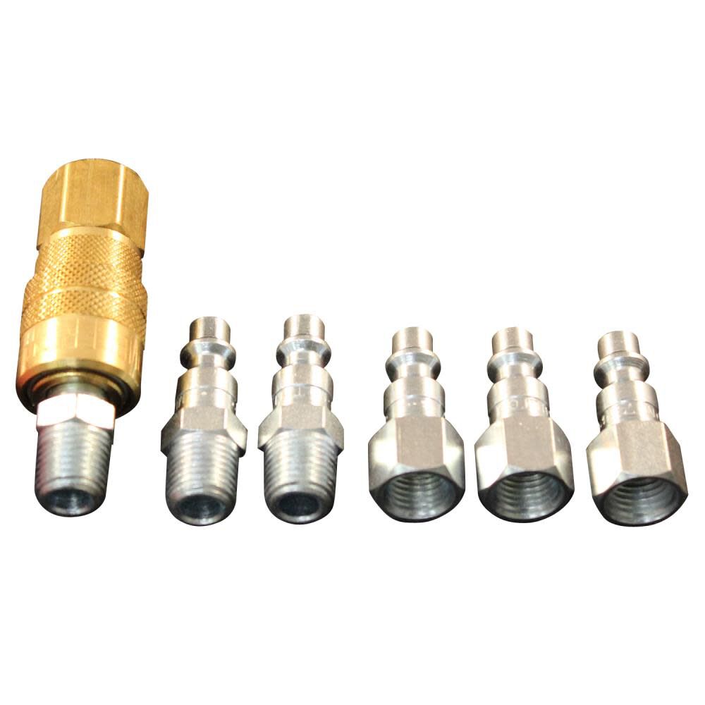 (S-212) 1/4in NPT M-Style Coupler and Plug Kit (7-Piece) S-212