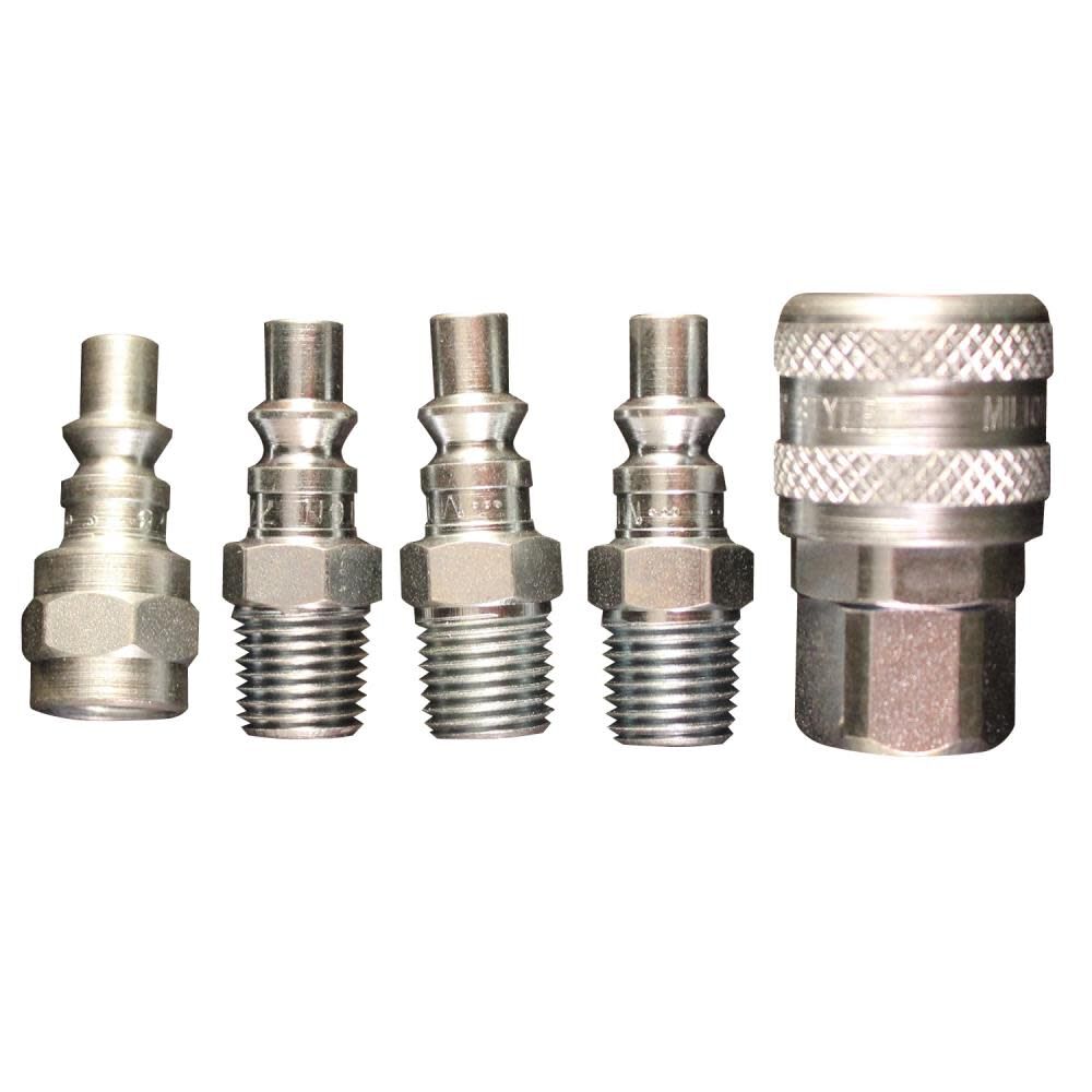 (S-213) 1/4in NPT A-Style Coupler and Plug Kit (5-Piece) S-213