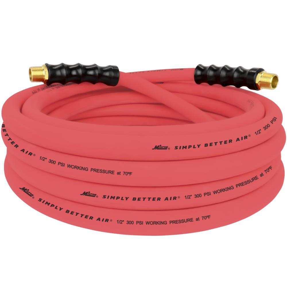 ULR 1/2in ID x 25' (1/2in MNPT) Ultra Lightweight Rubber Air Hose for Extreme Environments ULR122512