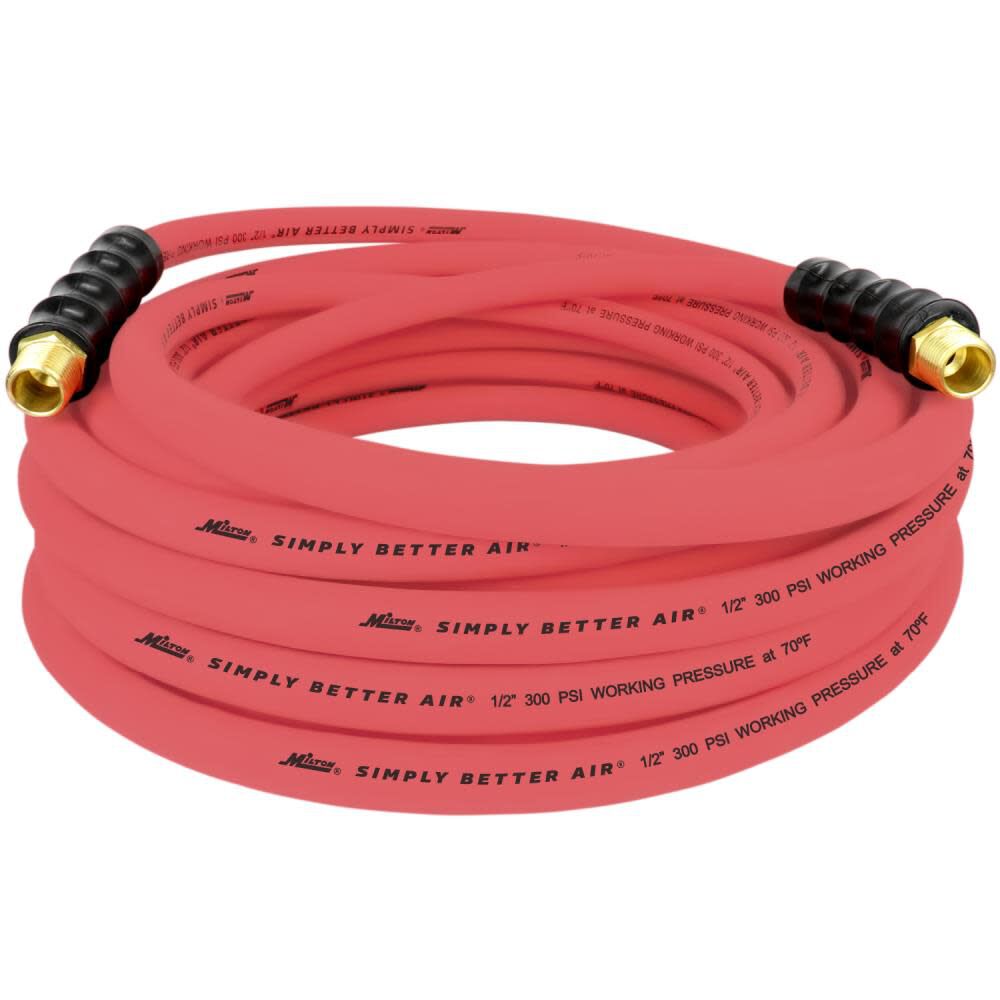 ULR 1/2in ID x 50' (1/2in MNPT) Ultra Lightweight Rubber Air Hose for Extreme Environments ULR125012