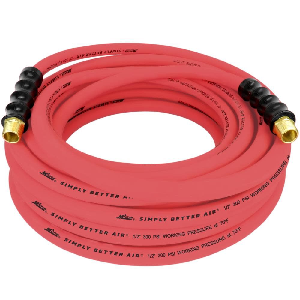 ULR 1/2in ID x 50' (1/2in MNPT) Ultra Lightweight Rubber Air Hose for Extreme Environments ULR125012