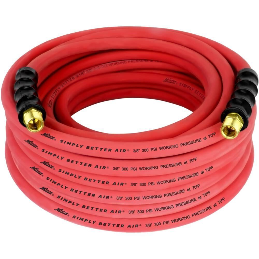 ULR 3/8in ID x 50' (3/8in MNPT) Ultra Lightweight Rubber Air Hose for Extreme Environments ULR385038