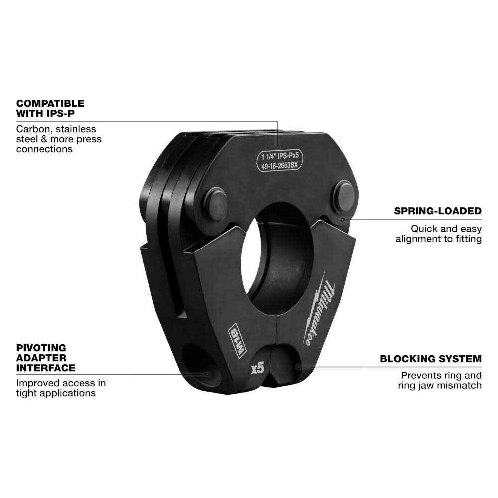 1-1/2 Inch IPS-P Pivoting Press Ring for M18 FORCE LOGIC Press Tools 49-16-2654BX