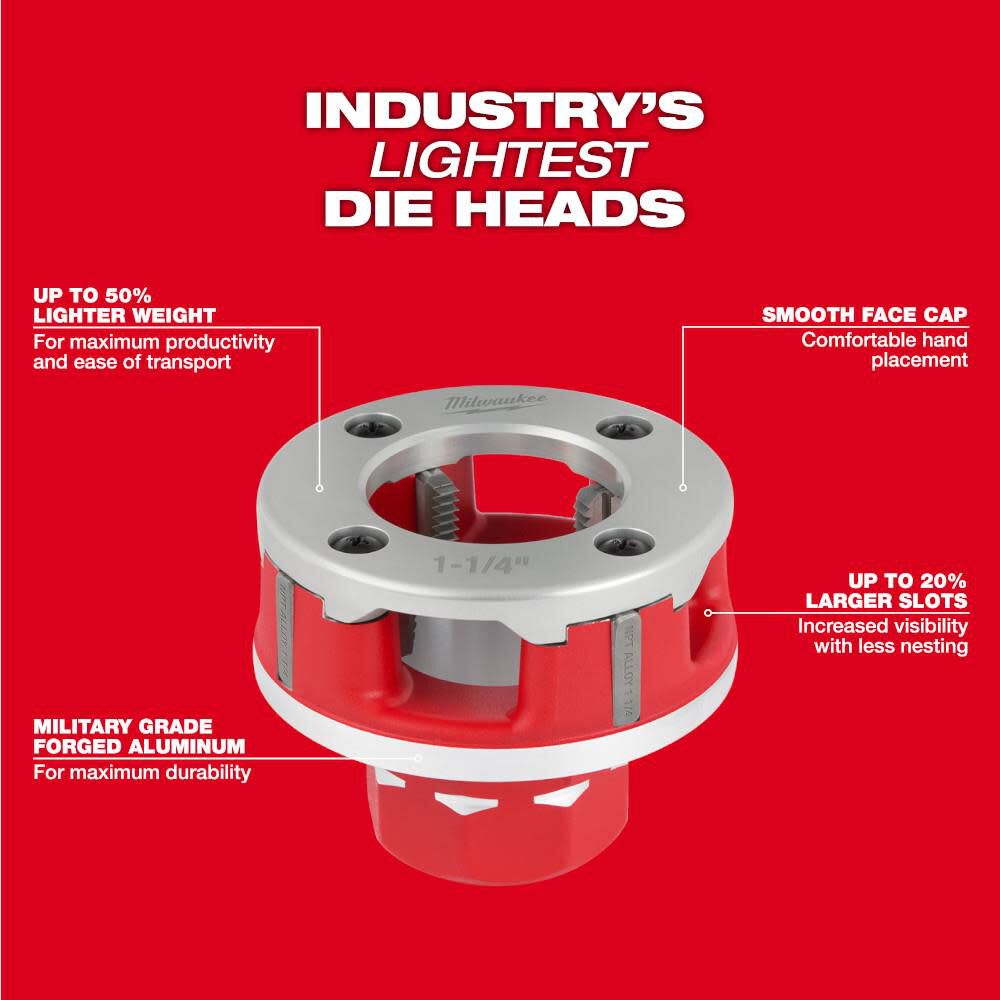 1 1/4inch ALLOY NPT Compact Forged Aluminum Die Head 48-36-1310