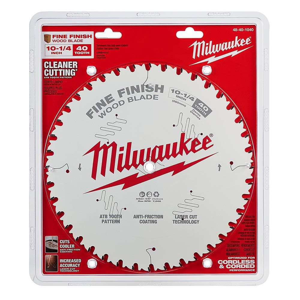 10-1/4 in. 40T Fine Finish Circular Saw Blade 48-40-1040