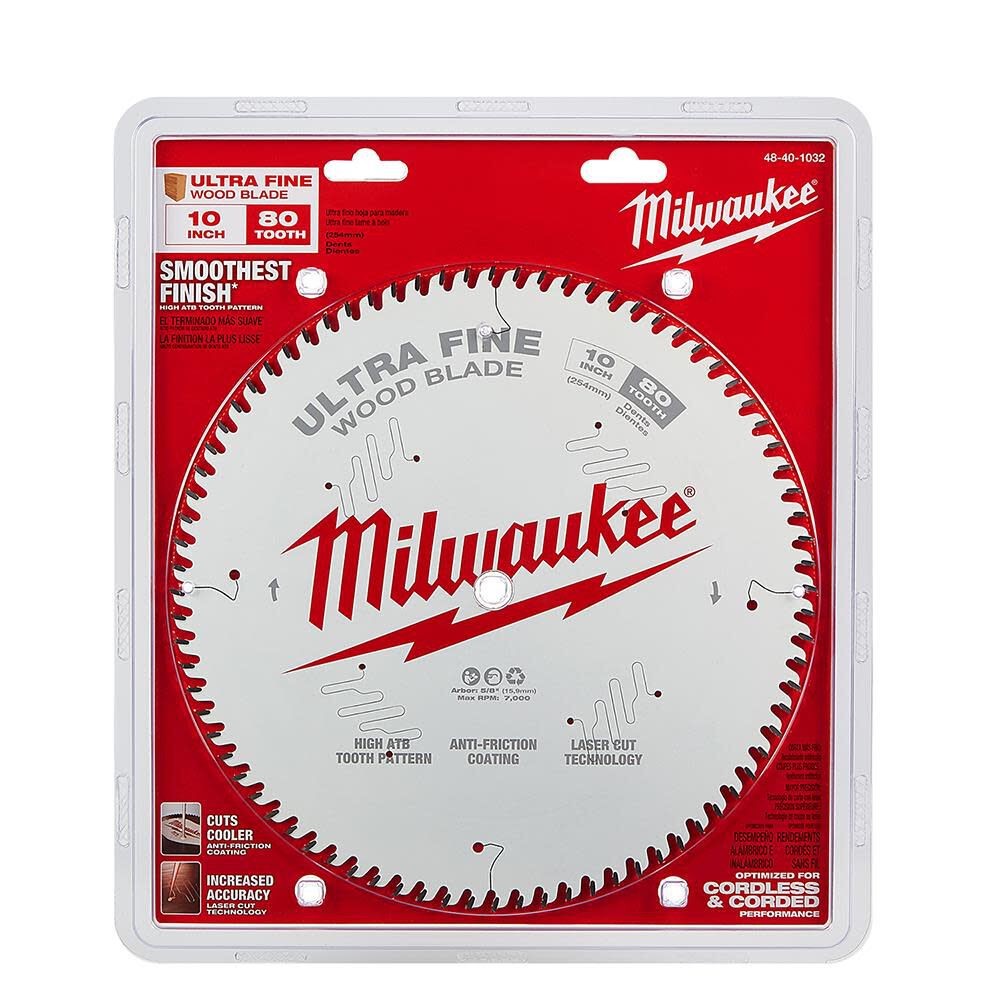 10 in. 80T Ultra Fine Finish Circular Saw Blade 48-40-1032