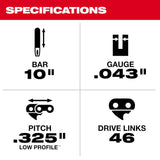 10 in Telescoping Pole Saw Chain 49-16-2759